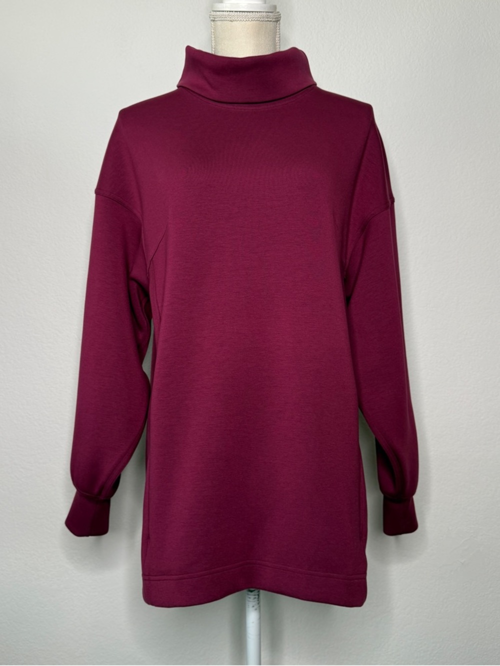 Lululemon Modal Blend Turtleneck Tunic Crossover Back Deep Luxe Red 6